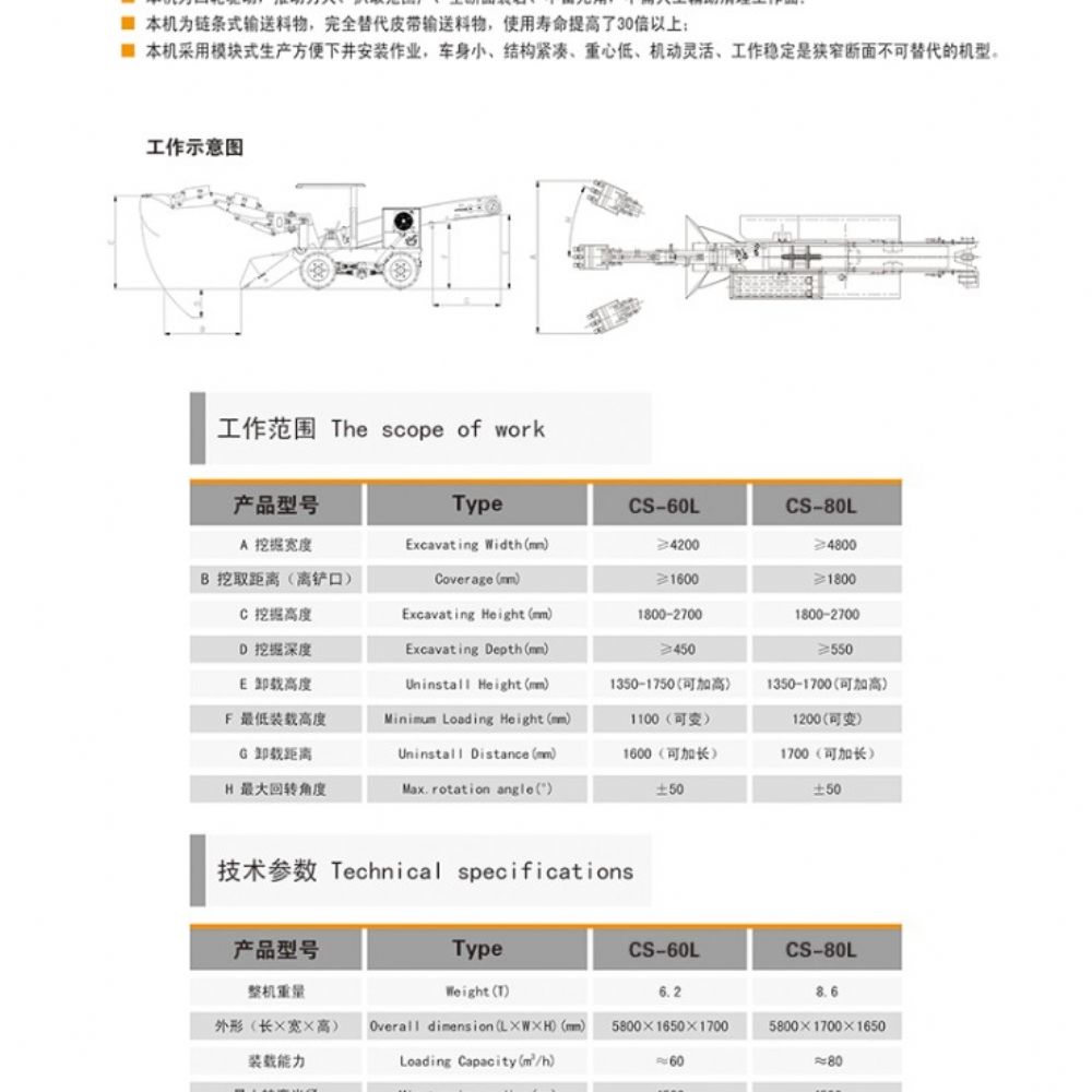 CS-60L輪胎式扒渣機